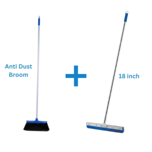 Anti-Dust Broom + 18-Inch Steel Wiper Combo